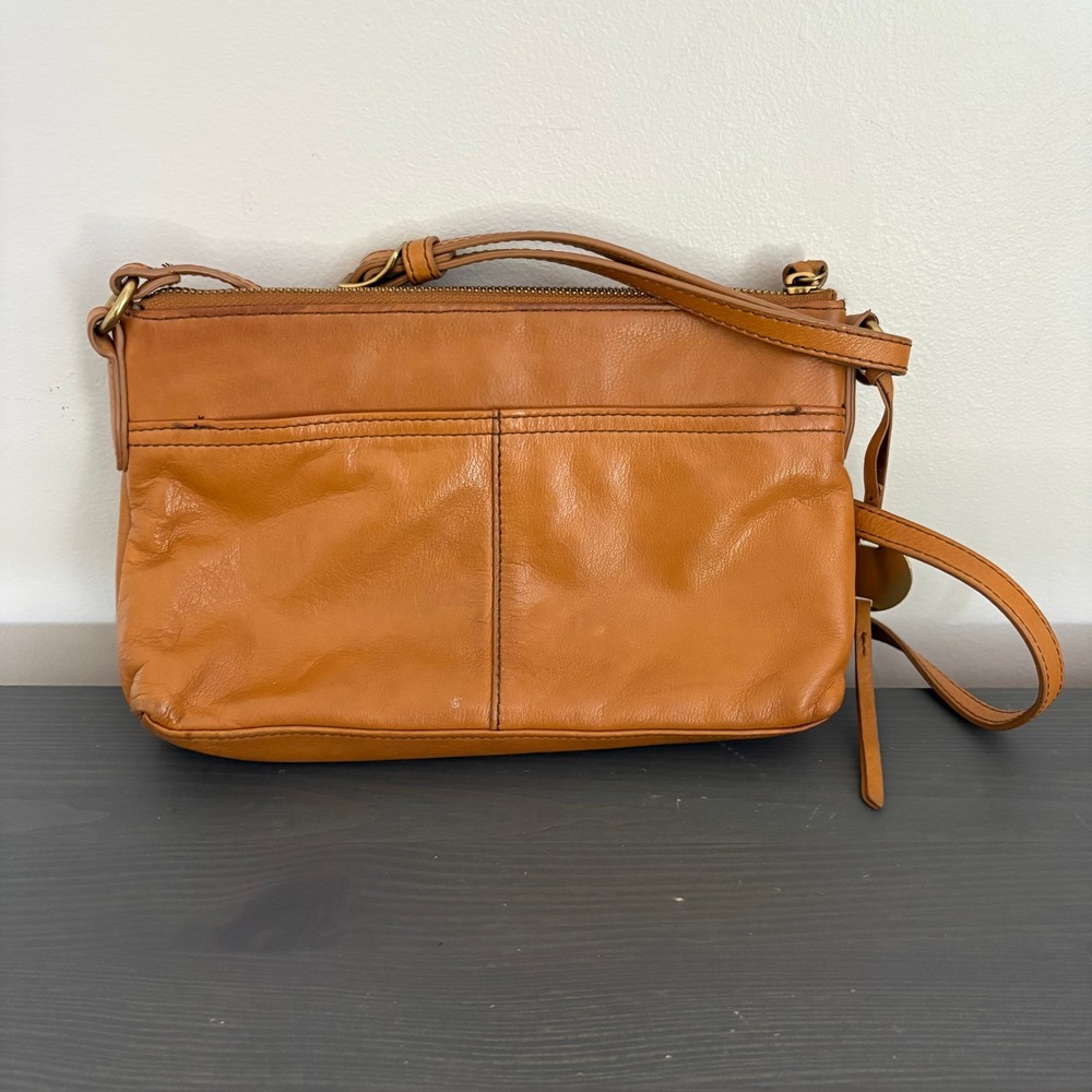 Margot New York Crossbody Molly Small Cognac Leather Minimalist Boho Bag - Picture 3 of 13